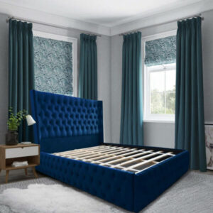 blue chesterfield bed